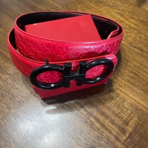 Mens RED W/ BLACK buckle belt 95cm